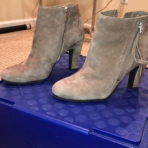Beige suede booties size 6.5